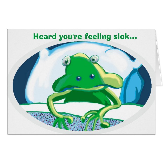 Sick Frosch wird gut Karte (Vorderseite (Horizontal))