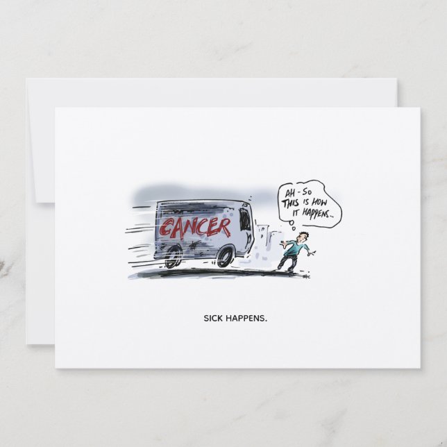 Sick Happens Funny Cancer Carte postale (Devant)