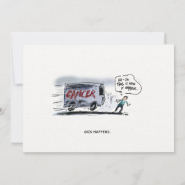 Sick Happens Funny Cancer Postcard
