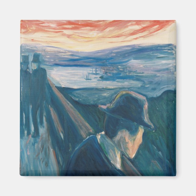 Sick Mood at Sunset, Despair (by Edvard Munch) Magnet (Vorne)