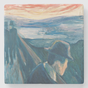 Sick Mood at Sunset, Despair (von Edvard Munch) Steinuntersetzer