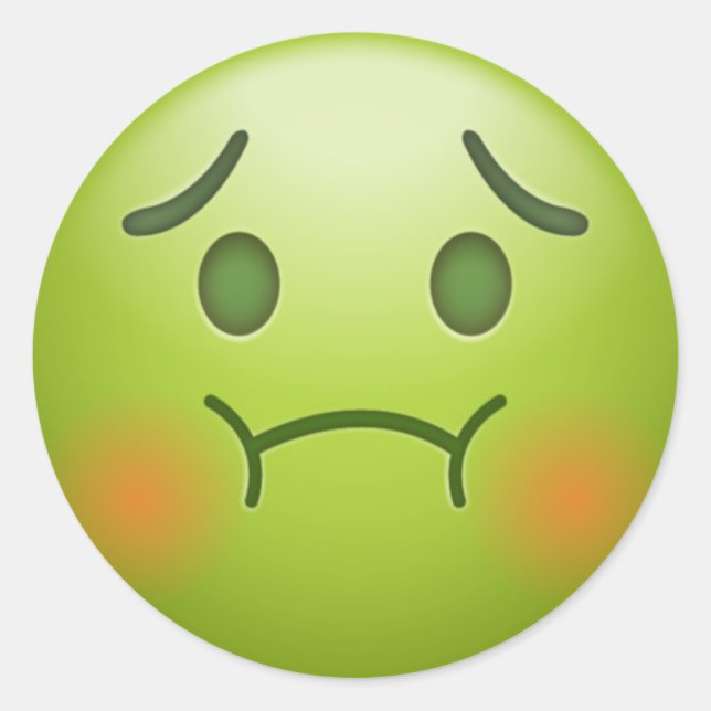 Sick Note Emoji Face Runder Aufkleber (Vorderseite)