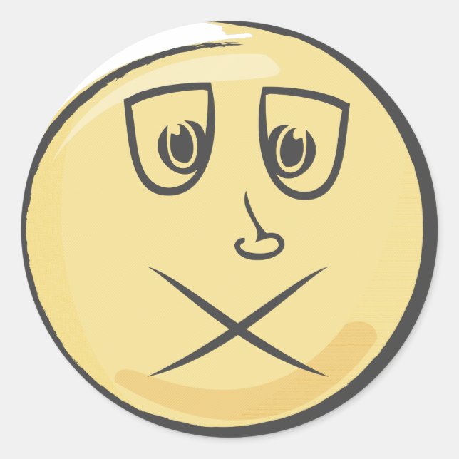 Sick Retro Emoji Runder Aufkleber (Vorderseite)