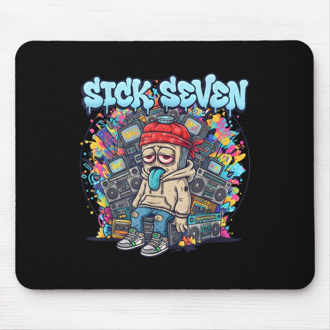 Sick Seven 67 Graffiti-Meme Six Seven Lustige Stra Mousepad (Vorne)