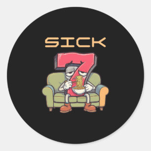 Sick Seven 67 Meme Sechs Sieben 1  Runder Aufkleber