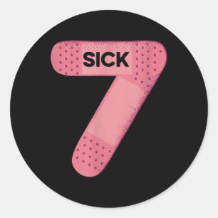 Sick Seven Meme T-Shirt Six Seven Lustiger Wortwit Runder Aufkleber