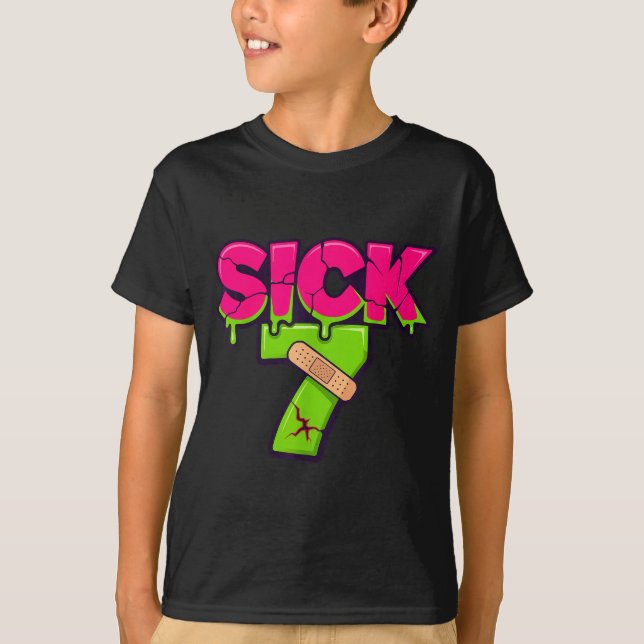 Sick Seven Meme Tee Six Seven Fun Wordplay Drip  (Vorderseite)