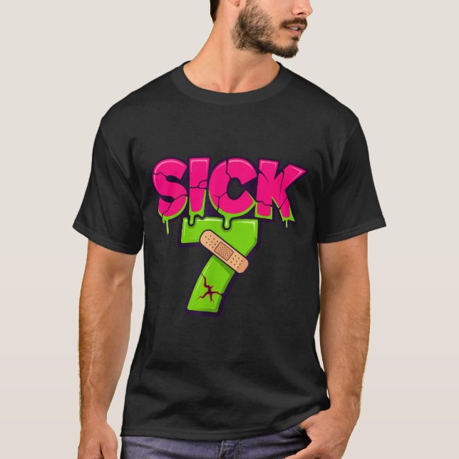 Sick Seven Meme Tee Six Seven Fun Wordplay Drip  (Vorderseite)