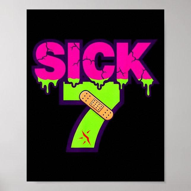 Sick Seven Meme Tee Six Seven Fun Wordplay Drip  Poster (Vorne)