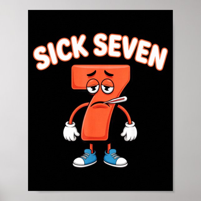 Sick Seven Meme Tee Six Seven Fun Wordplay  Poster (Vorne)