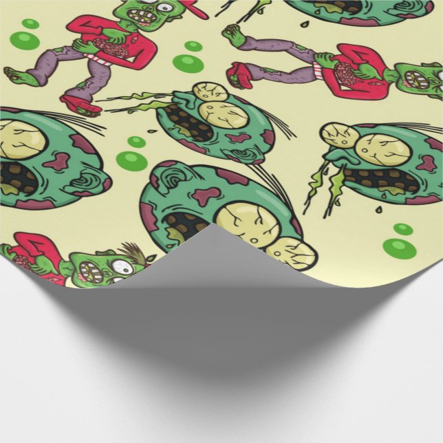 Sick Zombie Pattern Geschenkpapier (Ecke)