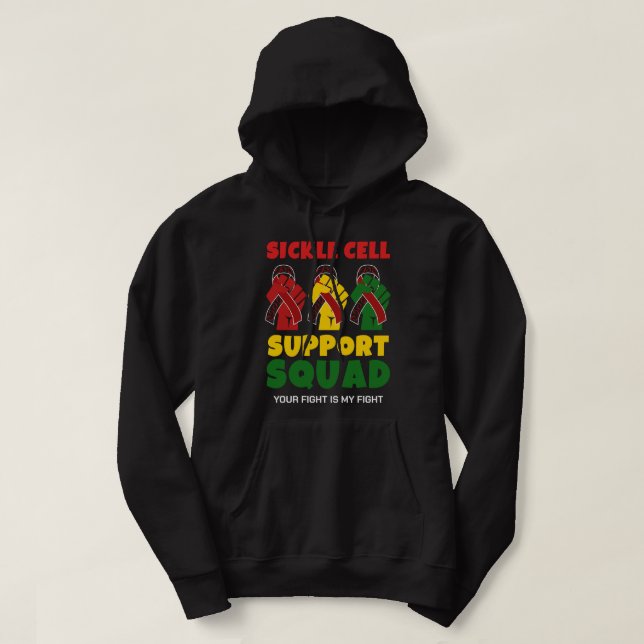 SICKELZELLENUNTERSTÜTZUNG SQUAD-Individuelle Name Hoodie (Design vorne)