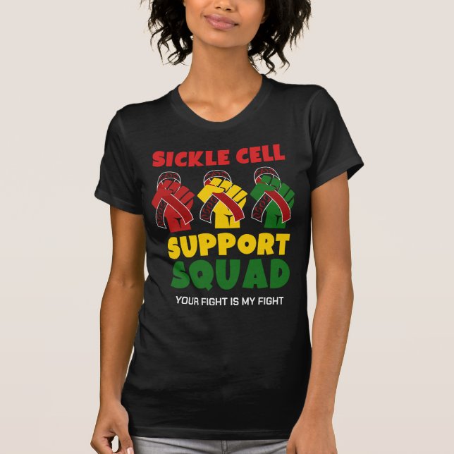 SICKELZELLENUNTERSTÜTZUNG SQUAD-Individuelle Name T-Shirt (Vorderseite)