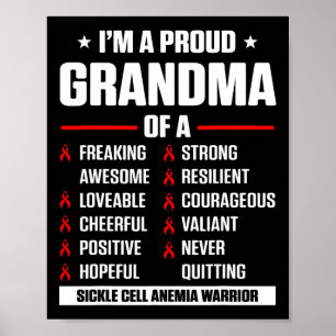 Sickle Cell Anemia Survivor Proud Grandma Anemic W Poster