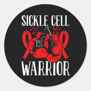 Sickle Cell Awareness Month Warrior Ribbon Boxing Runder Aufkleber