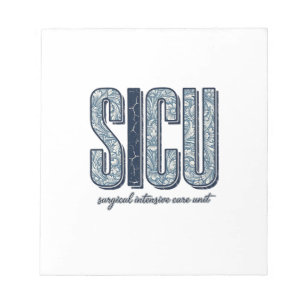 SICU Chirurgische Intensivstation Vintage-Shirt De Notizblock