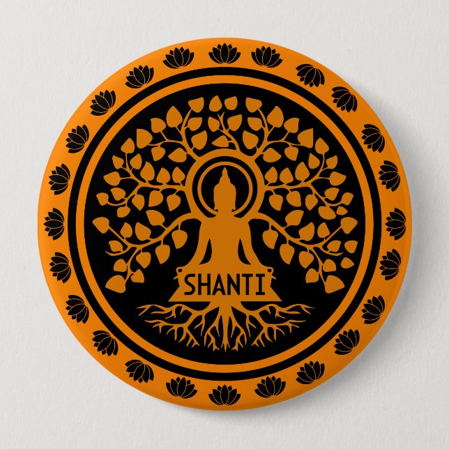 Siddhartha Gautama, buddhistische Kunst Button (Vorderseite)
