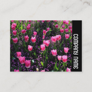 Side Band - Bett aus rosa Tulpen Visitenkarte