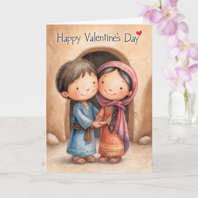Side by Side Valentine Card Karte (Orchidee)