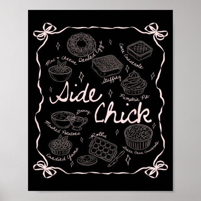 Side Chick And Main Man Funny Thanksgiving Couple  Poster (Vorne)