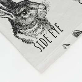 Side Eye Funny Bunny Fleecedecke