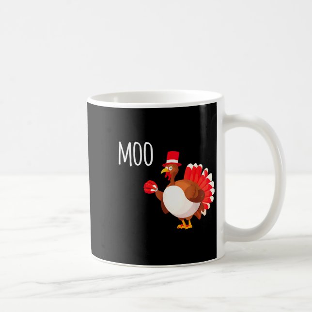 Side Eye Moo Turkey Funny Thanksgiving Autumn Fall Kaffeetasse (Rechts)