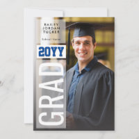 Side GRAD Blue Class Year Full Foto Abschluss