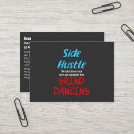 Side Hustle vs. Grind Dancing Neon Blue Text Visitenkarte