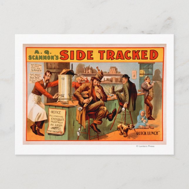 Side Tracked - Comical Caf � Scene Theater Postkarte (Vorderseite)