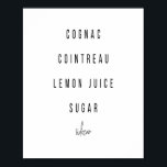 Sidecar Cocktail Rezept Poster<br><div class="desc">Sidecar Cocktail Rezept</div>