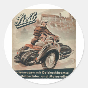 Sidecar Runder Aufkleber