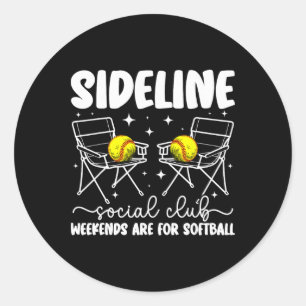 Sideline Social Club Softll Mama eines Softll-Spie Runder Aufkleber