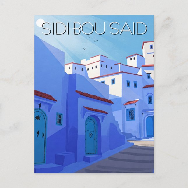 Sidi Bou sagte Tunesien Reisen Abstrakt Postkarte (Vorderseite)
