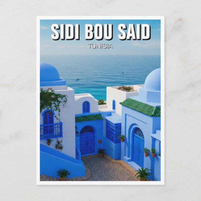 Sidi Bou sagte Tunesien Reisen Postkarte (Vorderseite)