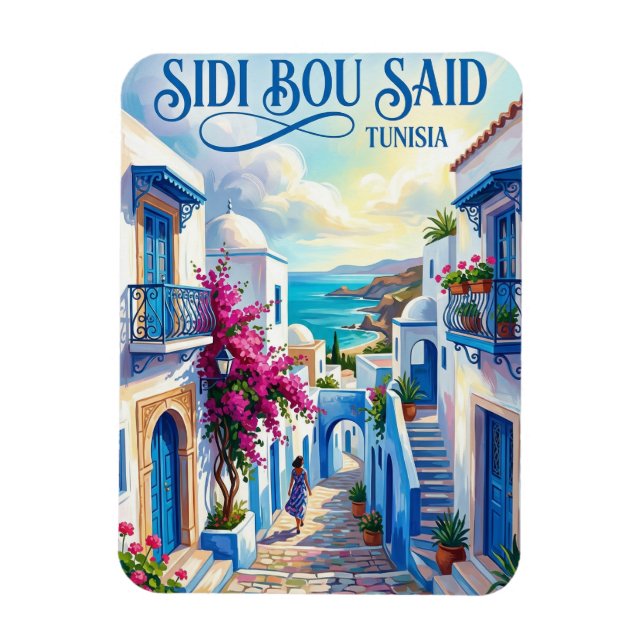 Sidi Bou Said Tunesien Magnet (Vertikal)