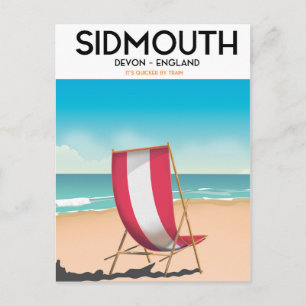 Sidmouth, Devon, Vintage Reiseplakat Postkarte