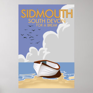 Sidmouth South Devon Vintage-Reiseplakat. Poster