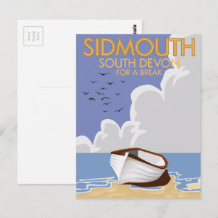 Sidmouth South Devon Vintage Reiseplakat. Postkarte