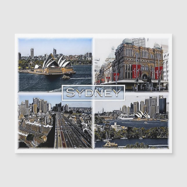 Sidney - Australien - Mosaik - Magnetkarte (Vorderseite)