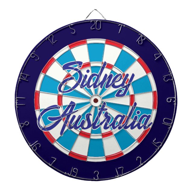 Sidney Australien Textvorlage Blue Red White Dartscheibe (vorne)