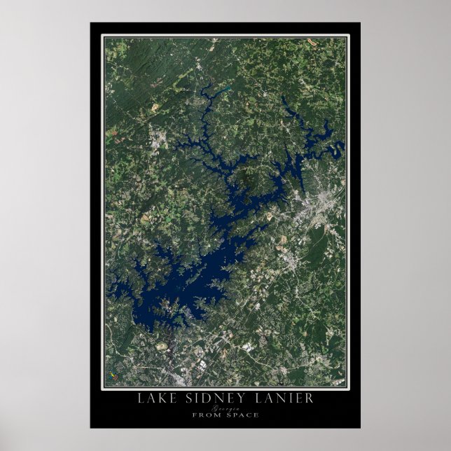 Sidney Lanier Georgia Satellite Poster Karte (Vorne)