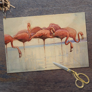 Sidney Long's Flamingos 1917 Seidenpapier