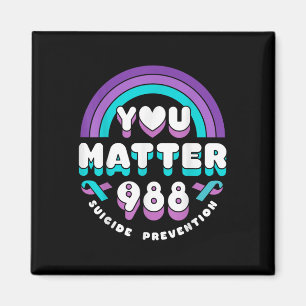 Sie 988 Suizidprävention Bewusstsein Regenbogen Ri Magnet