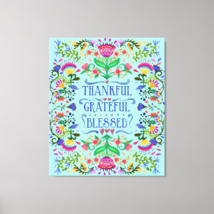 Sie anpassen   Folkart-Blume   Gesegnet Leinwanddruck