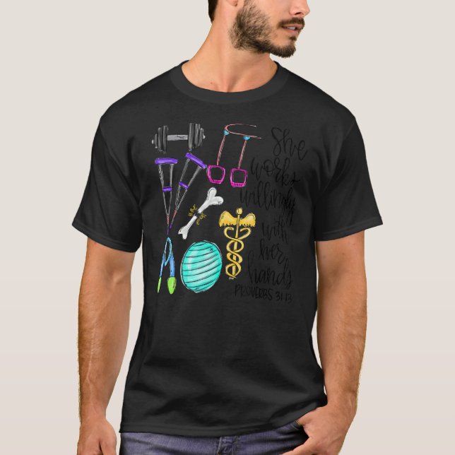 Sie arbeitet bereitwillig mit ihrer Hand T-Shirt (Vorderseite)