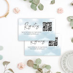 Sie befindet sich auf Cloud 9 Brautparty Geschenkr Begleitkarte<br><div class="desc">Sie ist auf Cloud neun Brautparty Geschenkgutschein Einschließungskarte. Pastel Wasserfarbwolken,  grau modernes Skript qr Code .</div>