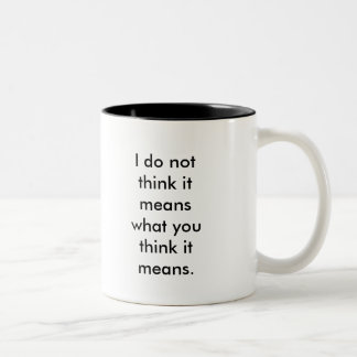 Sie behalten unter Verwendung dieses Wortes Zweifarbige Tasse