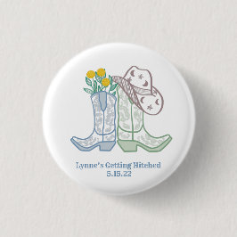 Sie bekommt Hitched Bachelorette Rodeo Cowgirl Button
