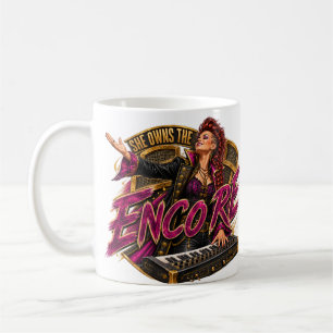 Sie besitzt die Encore Rockmusik-Keyboarderin Kaffeetasse