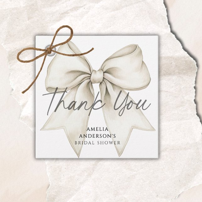 Sie binden das Brautparty des weißen Bowes Geschenkanhänger (Von Creator hochgeladen)